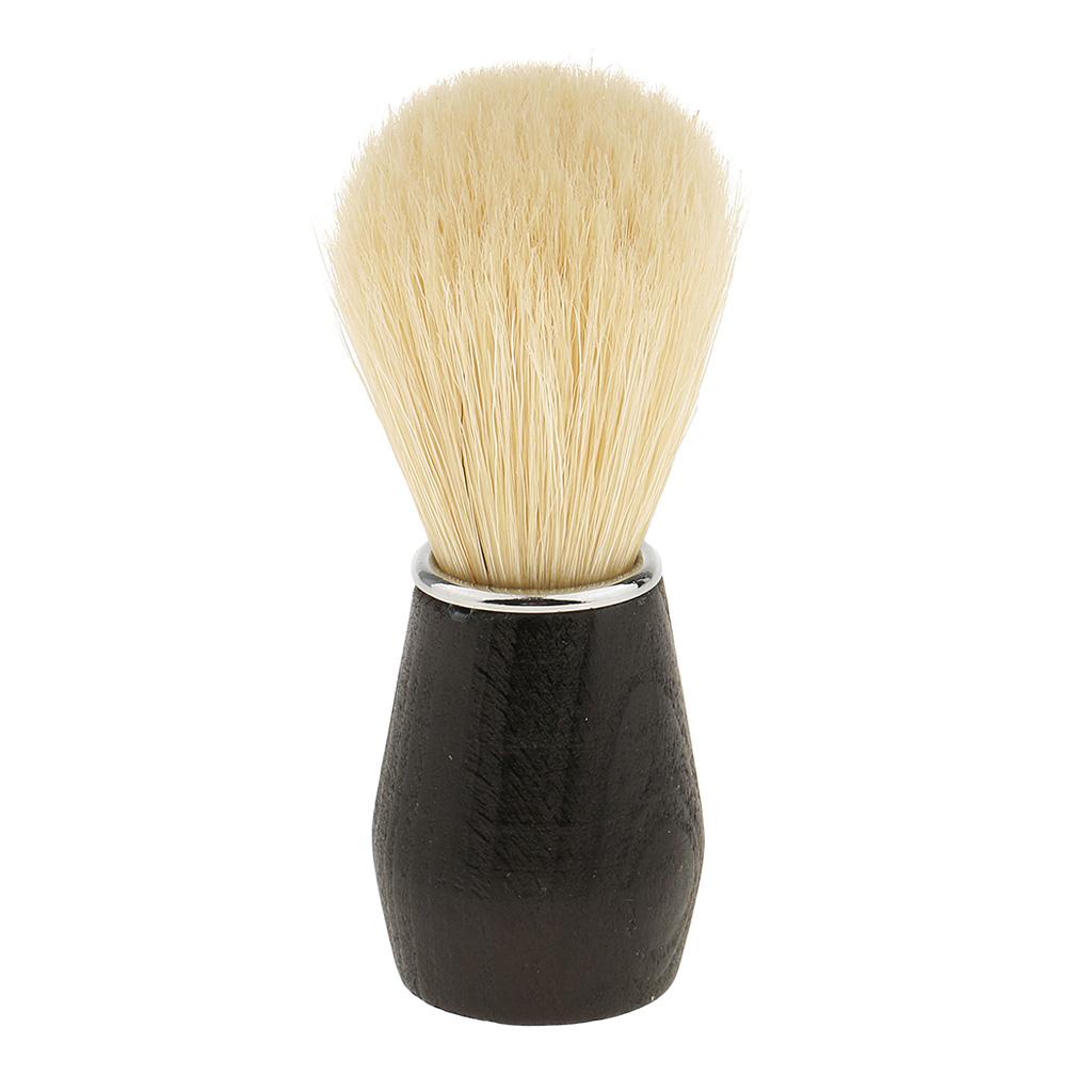 Soft Professional Barber Salon Home Beard Shaving Brush with Plastic Handle Facial Cleaning Brush - Black