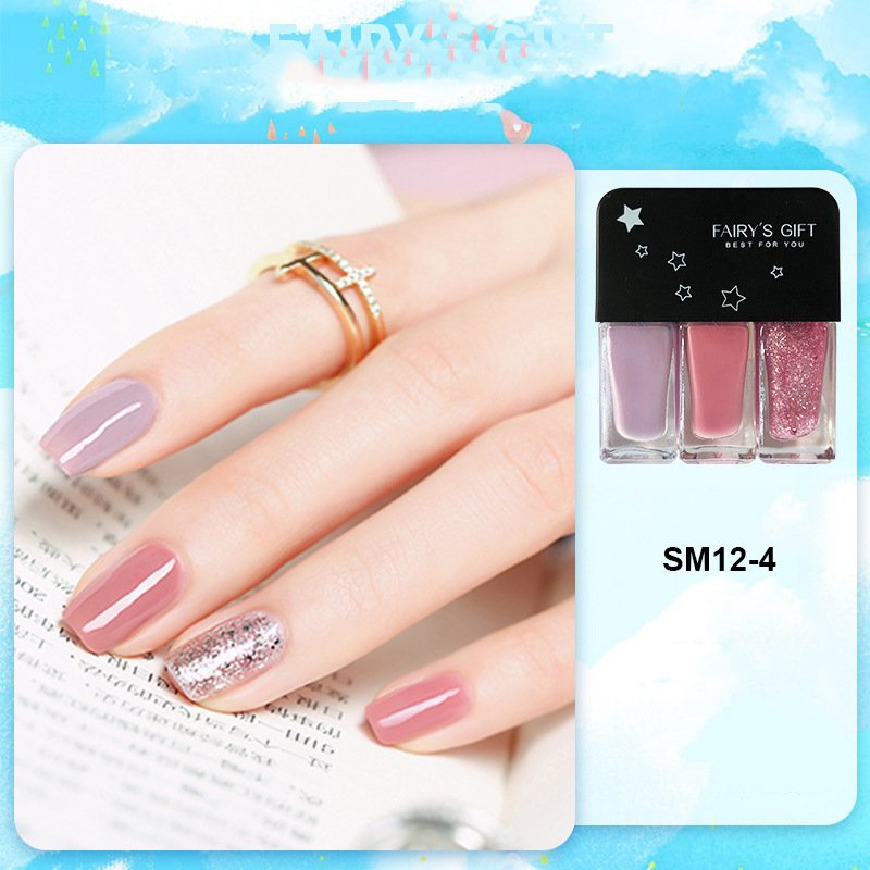 Combo 3 lọ sơn móng tay, sơn gel bóng Hàn nhiều màu SM12