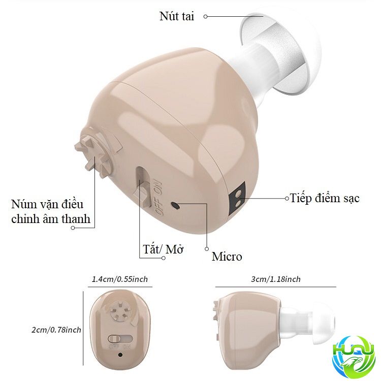 tai nghe trợ thính huqu hq-z12-thiết kế nhỏ gọn, chống mồ hôi hiệu quả 3
