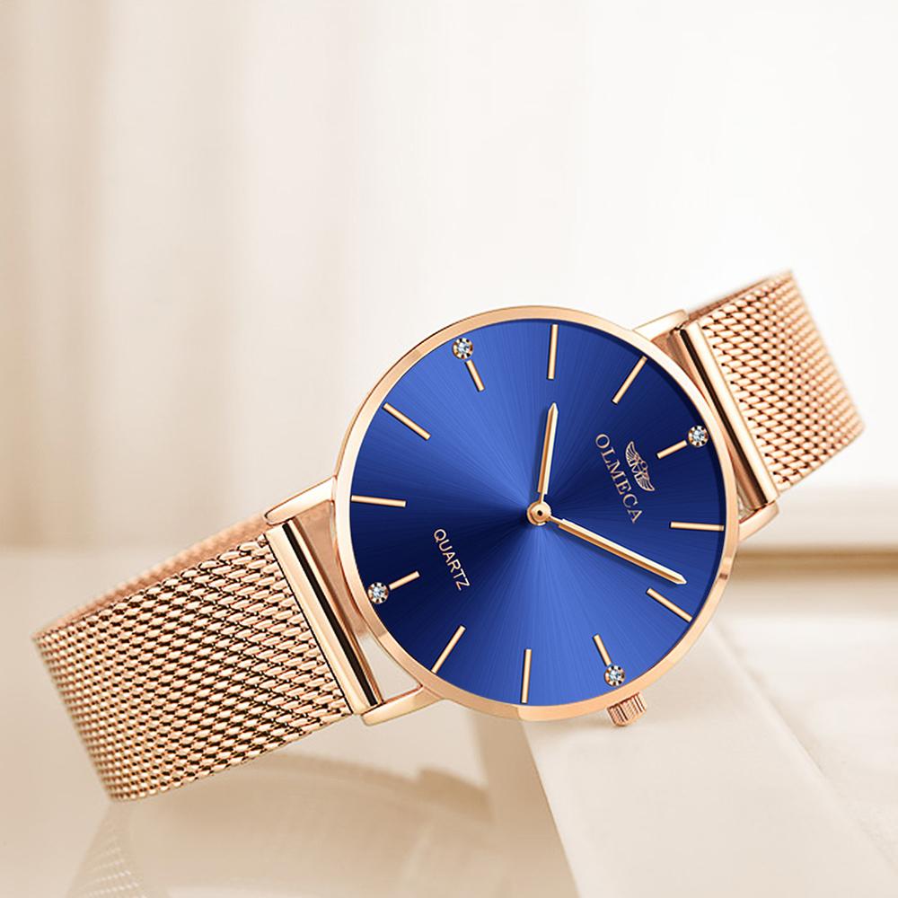 Đồng hồ thạch anh OLMECA 0839L nữ Dây đeo bằng thép không gỉ Thời trang Đồng hồ đeo tay 3ATM đa chức năng