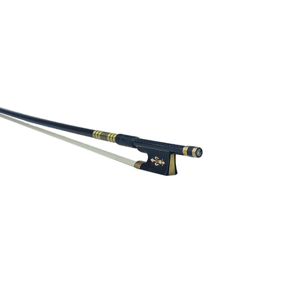 Complete 4/4 Carbon Fiber Violin Bow with Russian Mongolian Ebony Curl