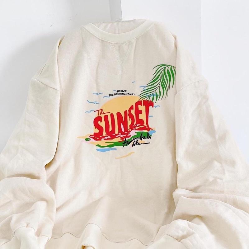 Áo sweater tay dài nỉ Sunset unisex