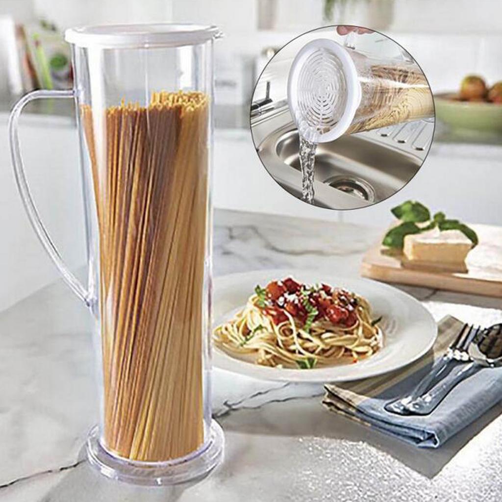 Spaghetti Noodle Jar Pasta Cup Transparent Cup Plastic with Filter Lid