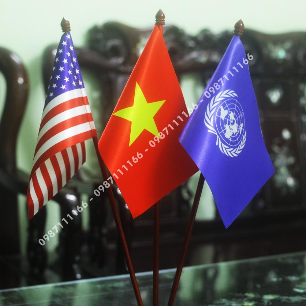 Cờ Để Bàn Việt Nam - Mỹ - Liên Hợp Quốc