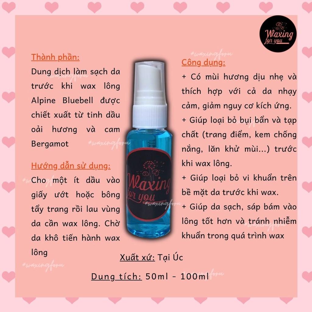 COMBO DƯỠNG TRƯỚC VÀ SAU TẨY LÔNG - LOTION, DẦU LAU SÁP, DUNG DỊCH LÀM SẠCH DA WAX LÔNG