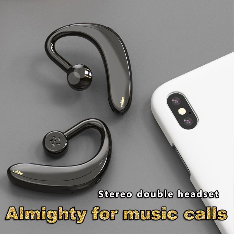 Hai Tai Stereo Kinh Doanh Tai Nghe Không Dây Dẫn Truyền Xương Không Trong Tai Lái Xe Tai Nghe Nhét Tai Lớn Pin Nút Cảm Ứng