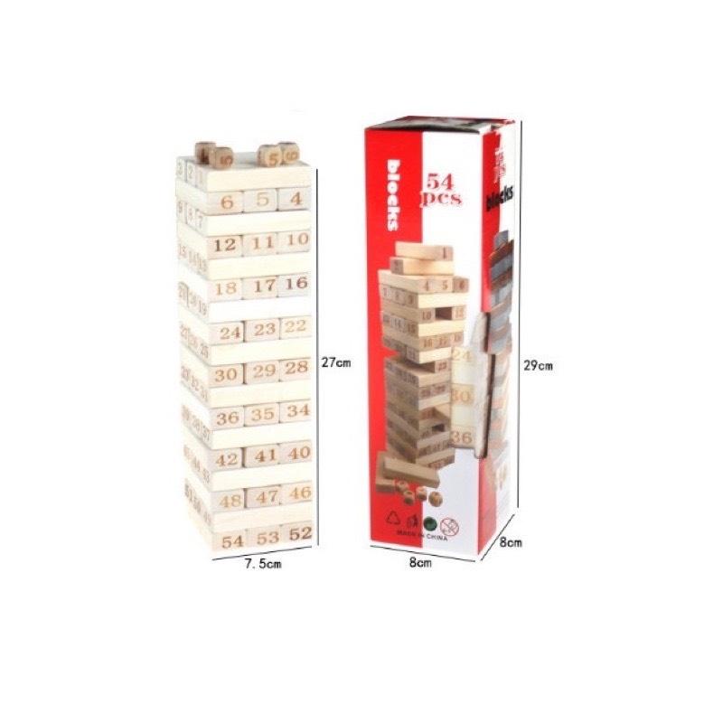 Đồ Chơi sáng tạo Rút Gỗ 54 Thanh Số Size Đại An Toàn Cho Bé