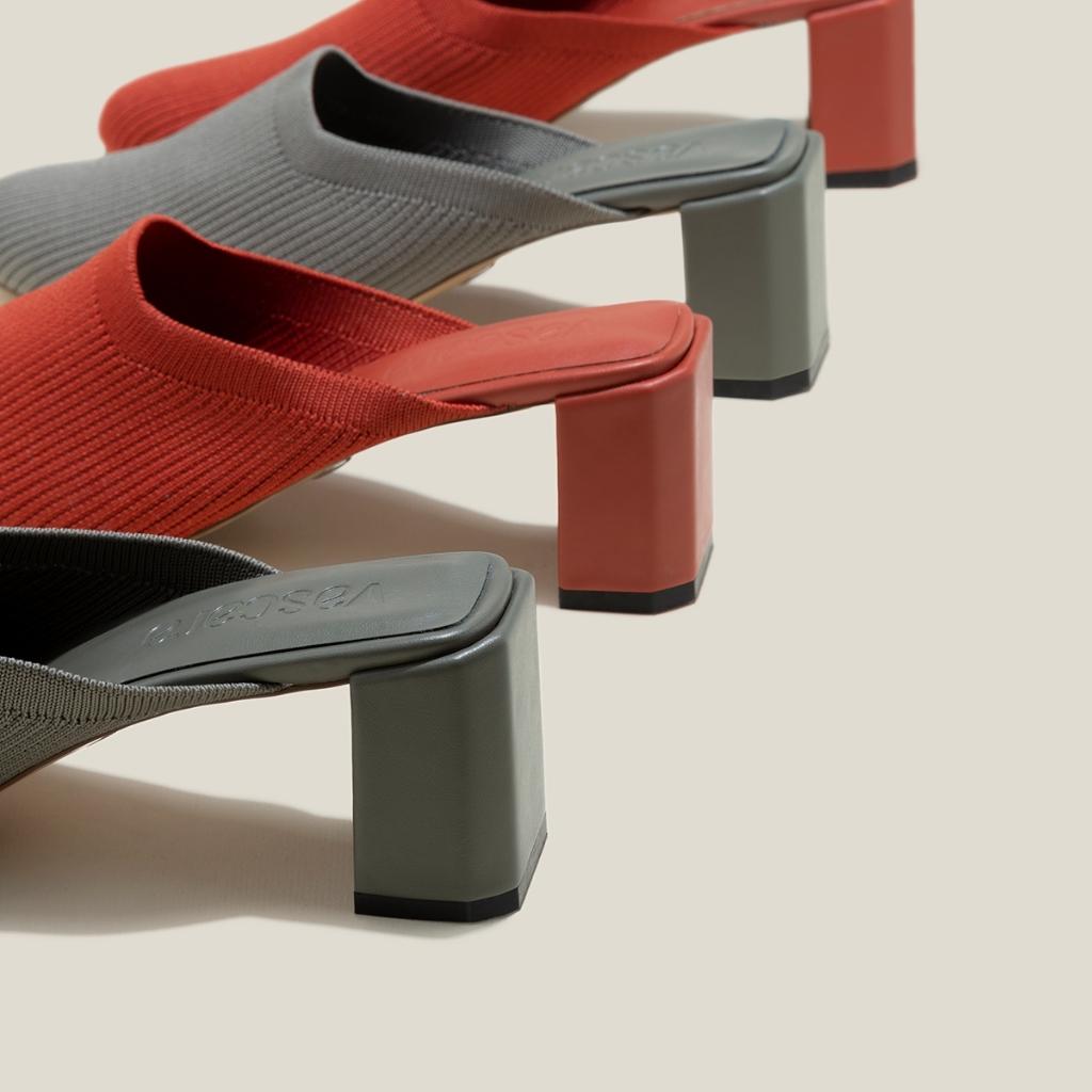 Vascara Guốc Mules Vải Knit - GNN 0203