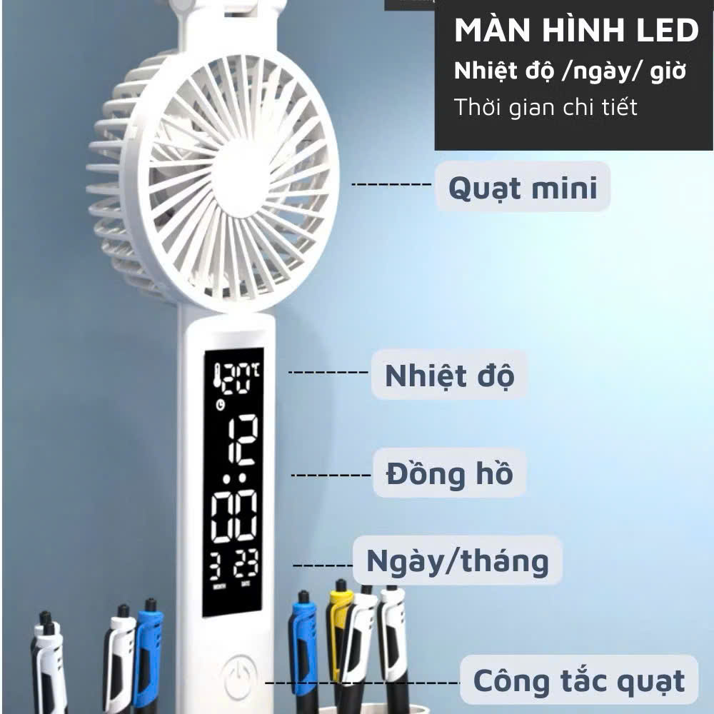 Đèjn Học Chống Cận Đa Chức Năng – 4 Cánh LED, Đồng Hồ, Hộp Bút, Quạt Siêu Mát