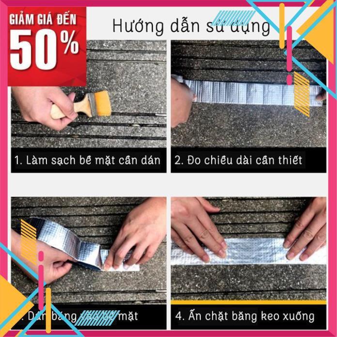 Băng keo dính chống thấm dột nước 5cm chịu nhiệt đa năng dán siêu chắc cho mái tôn công nghệ nhật bản