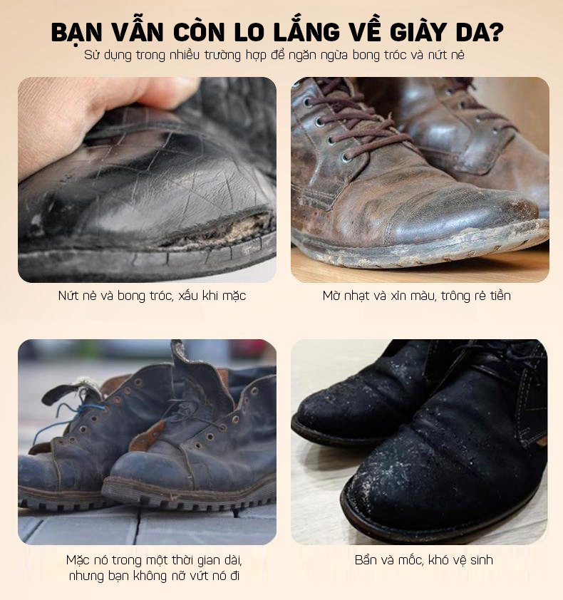 (50g) Xi Đánh Bóng Giày Da, Ghế Sofa, Áo Khoác Da, Túi Xách Và Các Loại Đồ Da Cao Cấp LEATHER SHOES - Hàng Nhập Khẩu