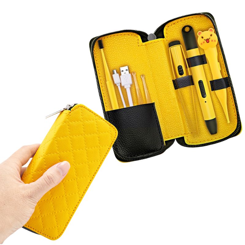 Set 4 Dụng Cụ Lấy Ráy Tai Có Đèn Led Kèm Hộp Đựng Tiện Dụng Sử Dụng Cổng Sạc USB