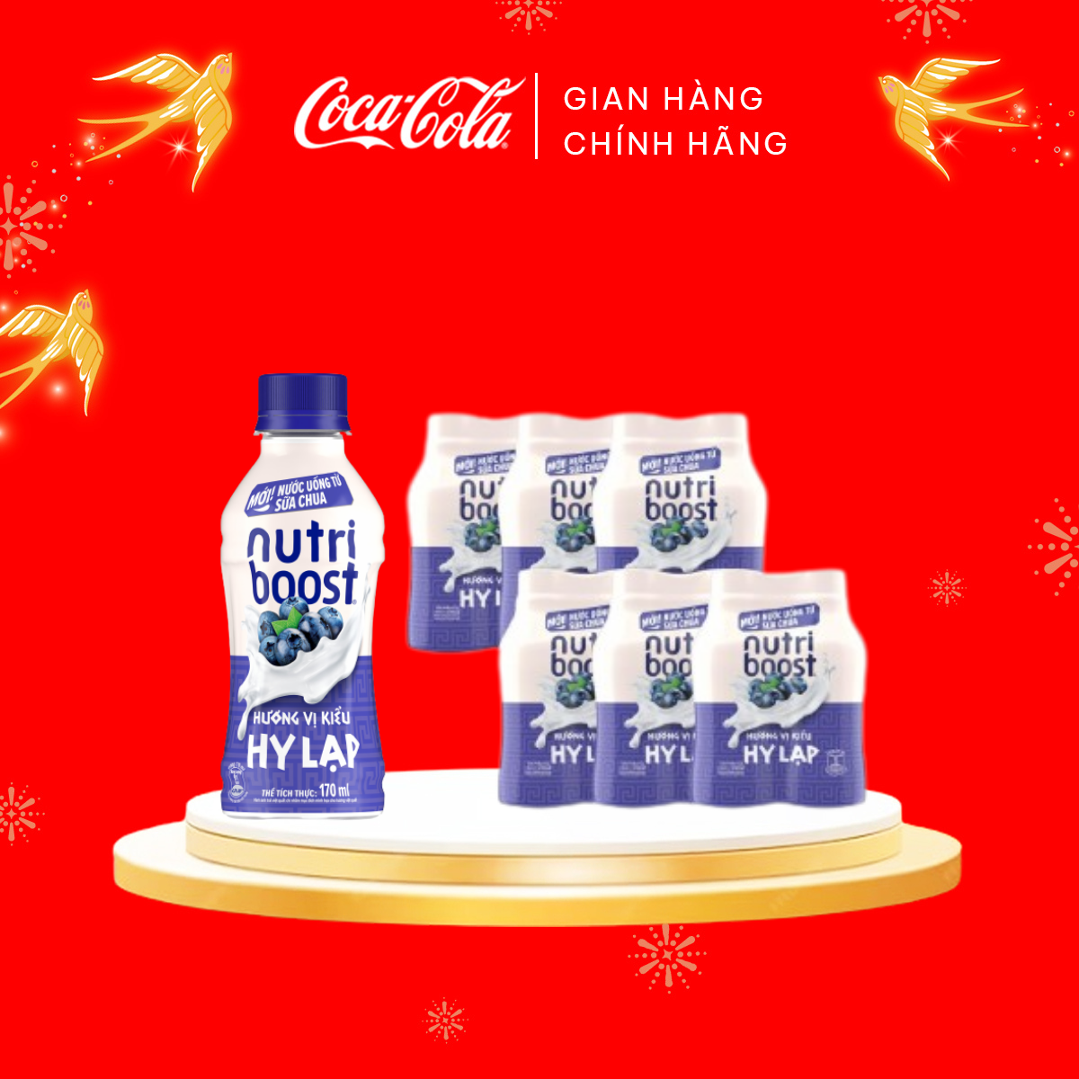 Lốc 24 Chai Thức Uống từ Sữa Chua Nutriboost Vị Việt Quất