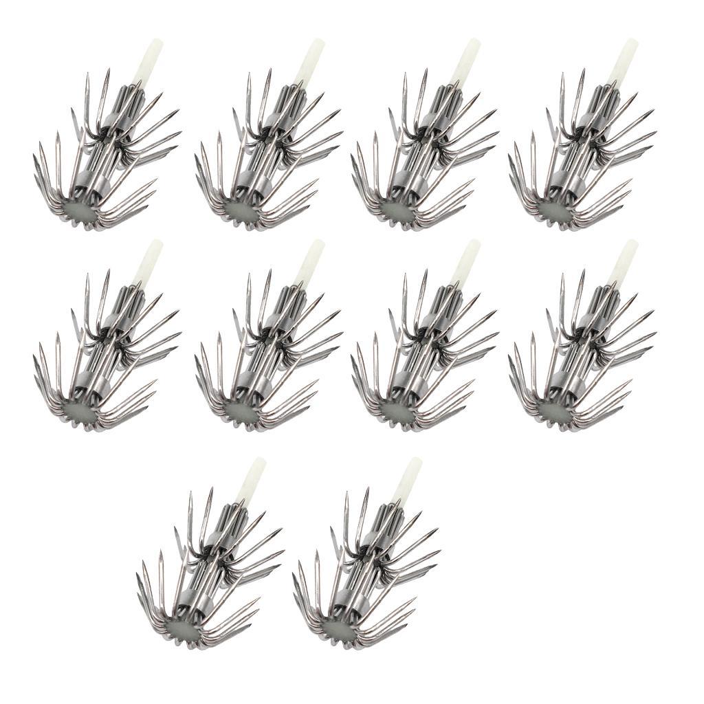 20pcs Glow in Dark Squid Jigs Hook Hard DIY Luminous Squid Octopus Lure Hook