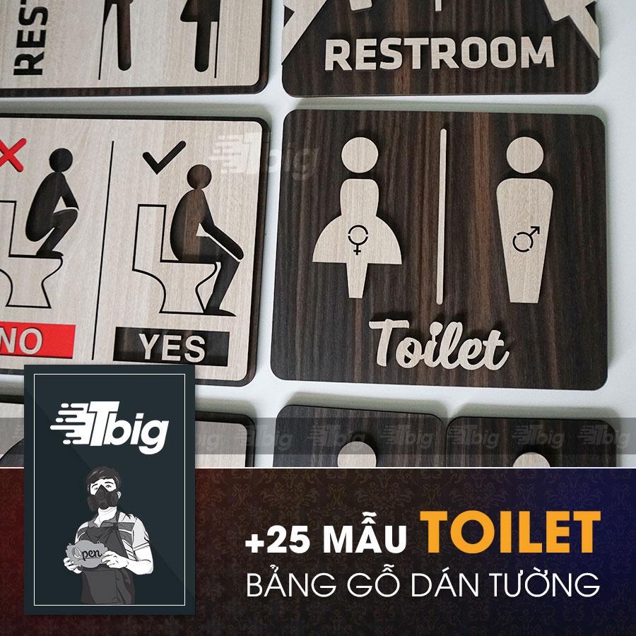 20 mẫu bảng toilet gỗ dán cửa Nhà vệ sinh - restroom - wc - women men - nam nữ