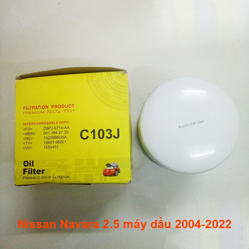 Lọc nhớt Nissan Navara 2.5L máy dầu 2004-2023 mã C103J