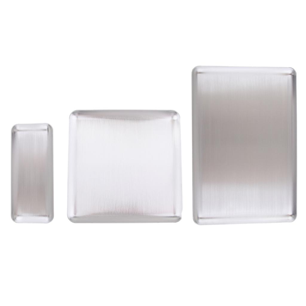 Aluminum Rectangular Serving Platter Breakfast Tray for Food Coffee Tea S