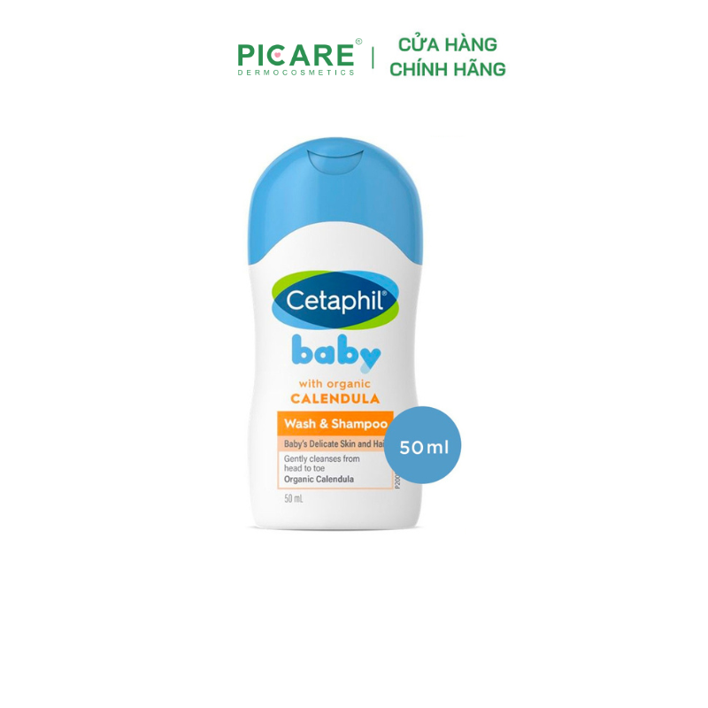 Hình ảnh Sữa Tắm Gội Cho Bé Cetaphil Baby Wash & Shampoo With Organic Calendula 50ml