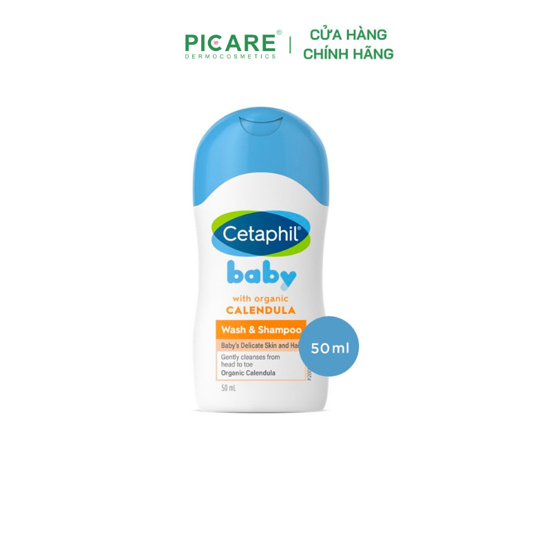 Sữa Tắm Gội Cho Bé Cetaphil Baby Wash &amp; Shampoo With Organic Calendula 50ml