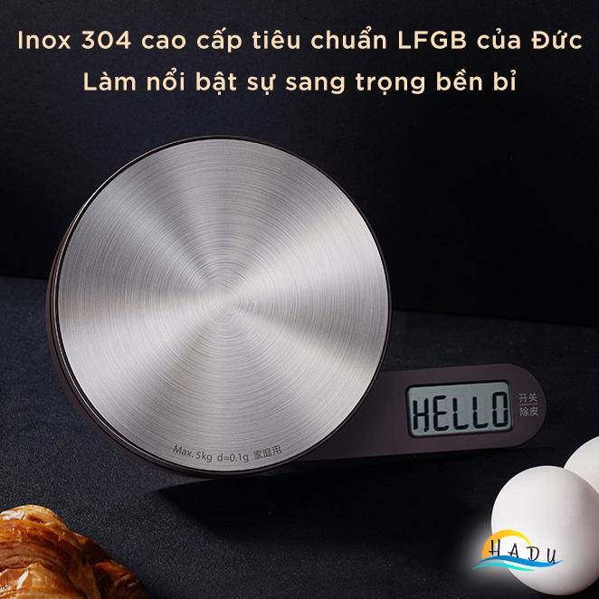 Hình ảnh Cân Tiểu Ly Điện Tử Nhà Bếp Mini 5kg 0 01g Cao Cấp Inox 304 Đạt Chất Lượng Đức HADU