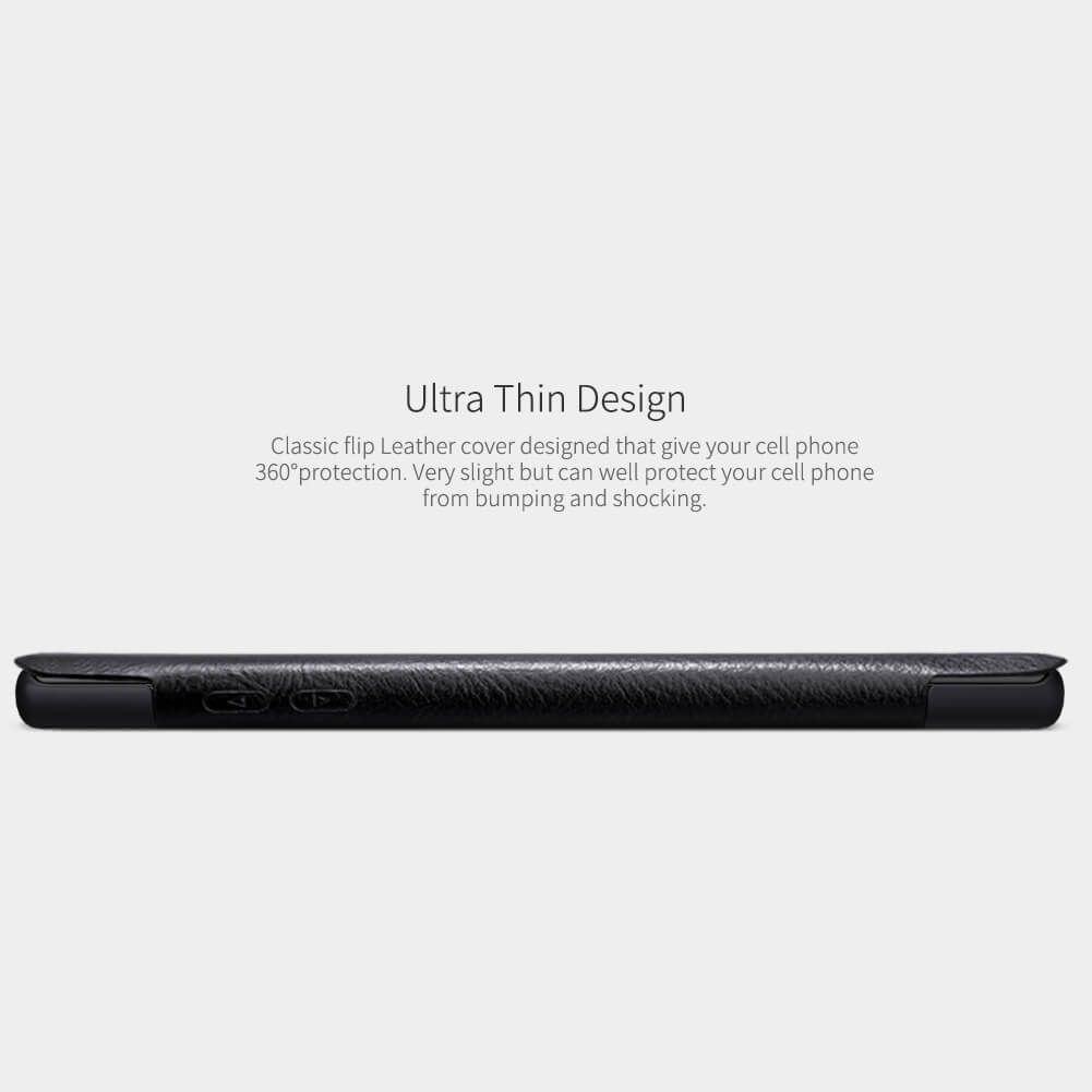 Bao da Leather cho Samsung Galaxy Note 10 Plus hiệu Nillkin có ngăn đựng thẻ, bề mặt da cao cấp mềm mịn - Hàng chính hãng