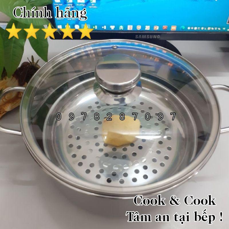 Vỉ hấp inox cách thủy size 20, 22, 24 cm có chân đế, xửng hấp