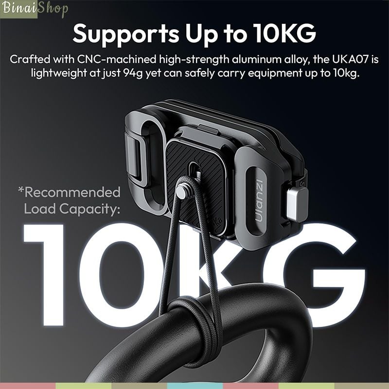 Ulanzi UKA07 - Bộ Kẹp Balo Máy Ảnh GoPro Tháo Nhanh, Bền Nhẹ 94g, Chịu Tải 10kg, Tương Thích Uka &amp; F38 - Hàng Chính Hãng