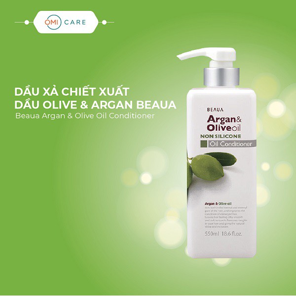 Bộ Dầu Gội + Xả Beaua Chiết Xuất Dầu Olive &amp; Argan Giúp Duy Trì Và Cung Cấp Độ Ẩm Thích Hợp Cho Tóc