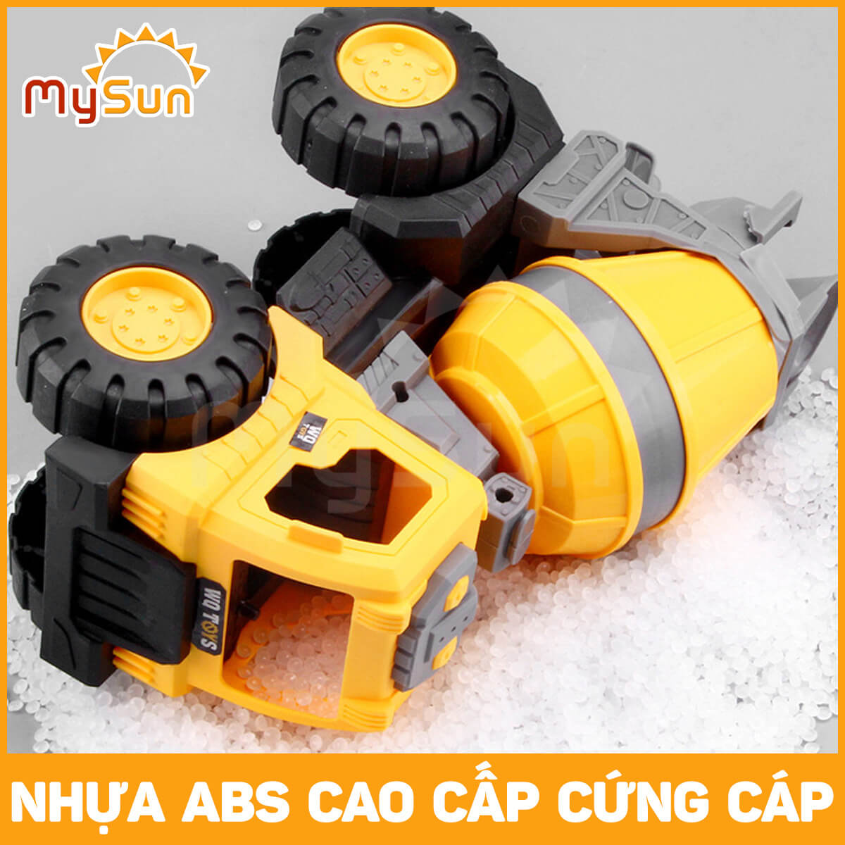 Bộ xe công trình đồ chơi cho bé mô hình xe ô tô cần cẩu máy xúc múc xe ben cở cát xe bồn trộn bê tông đồ chơi