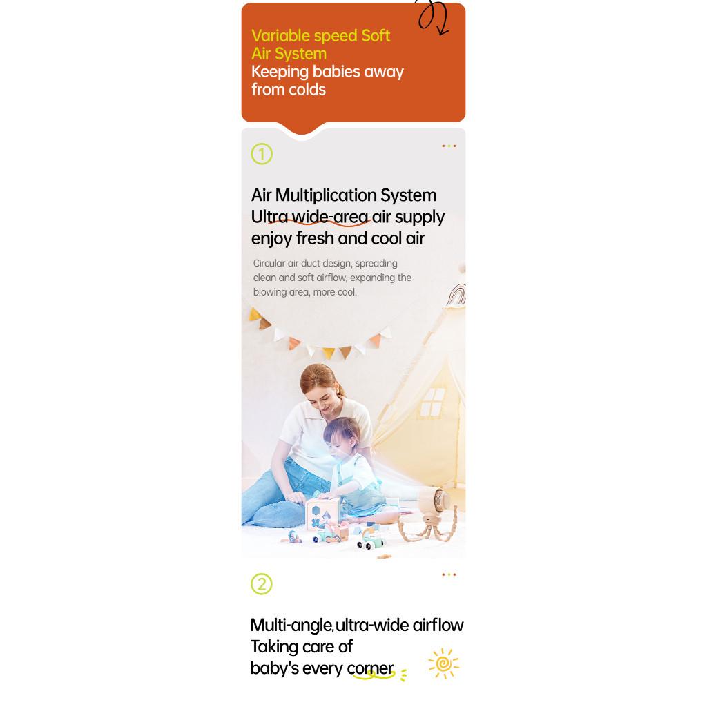 Quạt kẹp tích điện Jisulife Life2/ Life2 S 4000mAh/5000mAh có Tốc năng | Tuốc năng | Lọc không khí | Hàng Chính hãng
