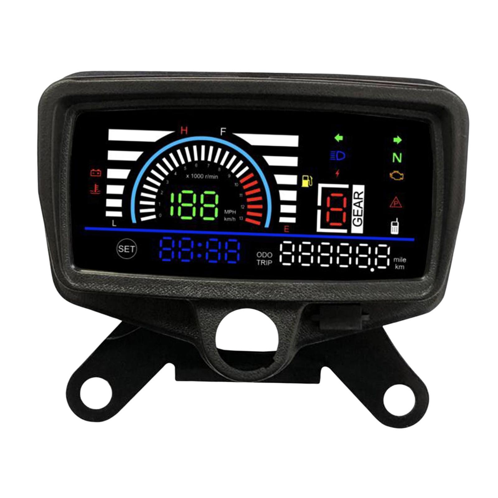 LCD Digital  Fuel Indicator Gear Display Turn Signal Display, 12V  Gauge for CG125-Cg150 Accessory Easy Installation.