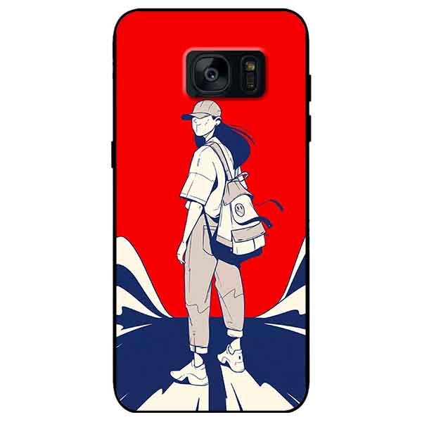 Ốp lưng in cho Samsung S7 Edge Mẫu Cô Gái Đội Nón