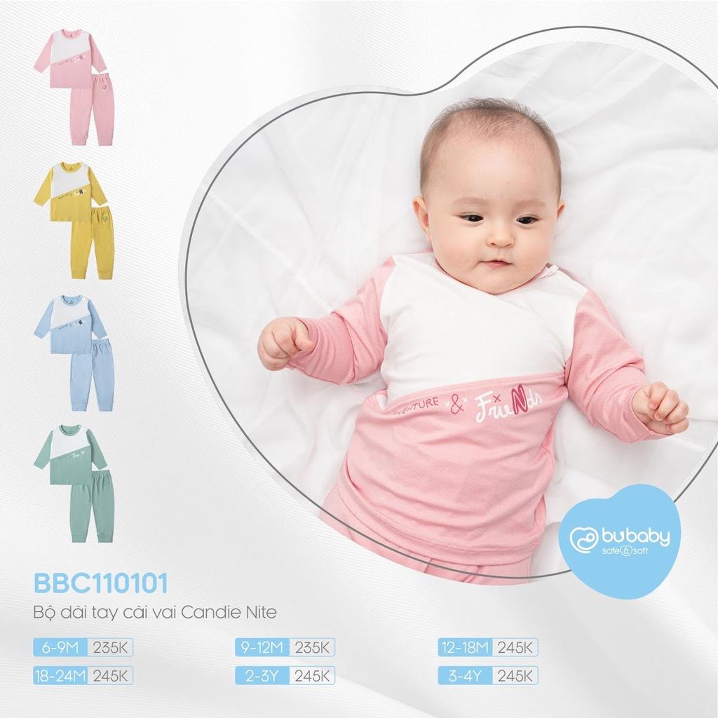 Bộ dài tay bamboo cotton Bu baby BBC110101/ BBC110401 cho bé từ 6 tháng đến 4 tuổi - Cổ tròn- 110401 Blue