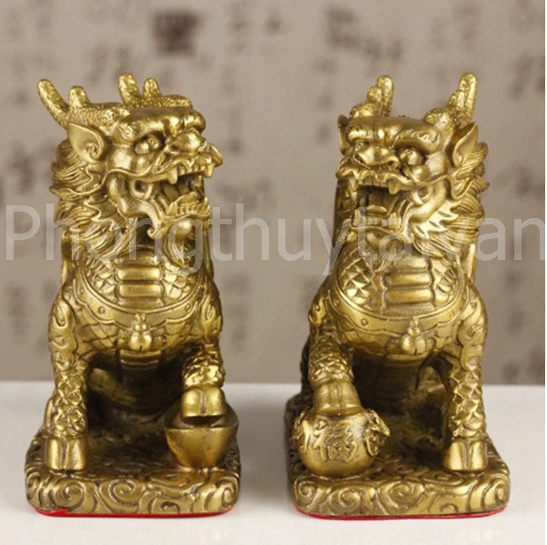Tượng KỲ LÂN ĐỒNG 11cm*6.5cm*12cm - hoá sát, trấn trạch, kích tài lộc.....