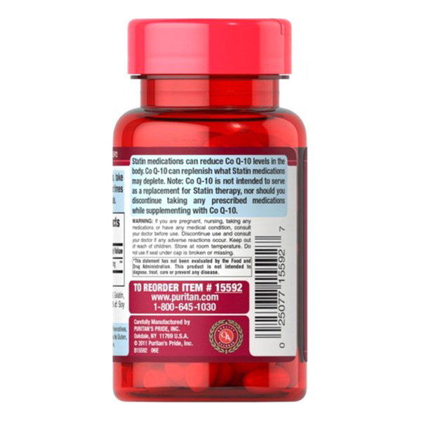 Thực Phẩm Chức Năng - Viên Uống Hỗ Trợ Tim Mạch, Giảm Cholesterol Puritan'S Pride Q-Sorb Co Q-10 100Mg (30 Viên)