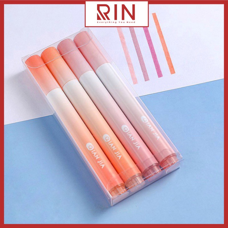 Set 4 bút highlight dạ quang đánh dấu dòng ombre