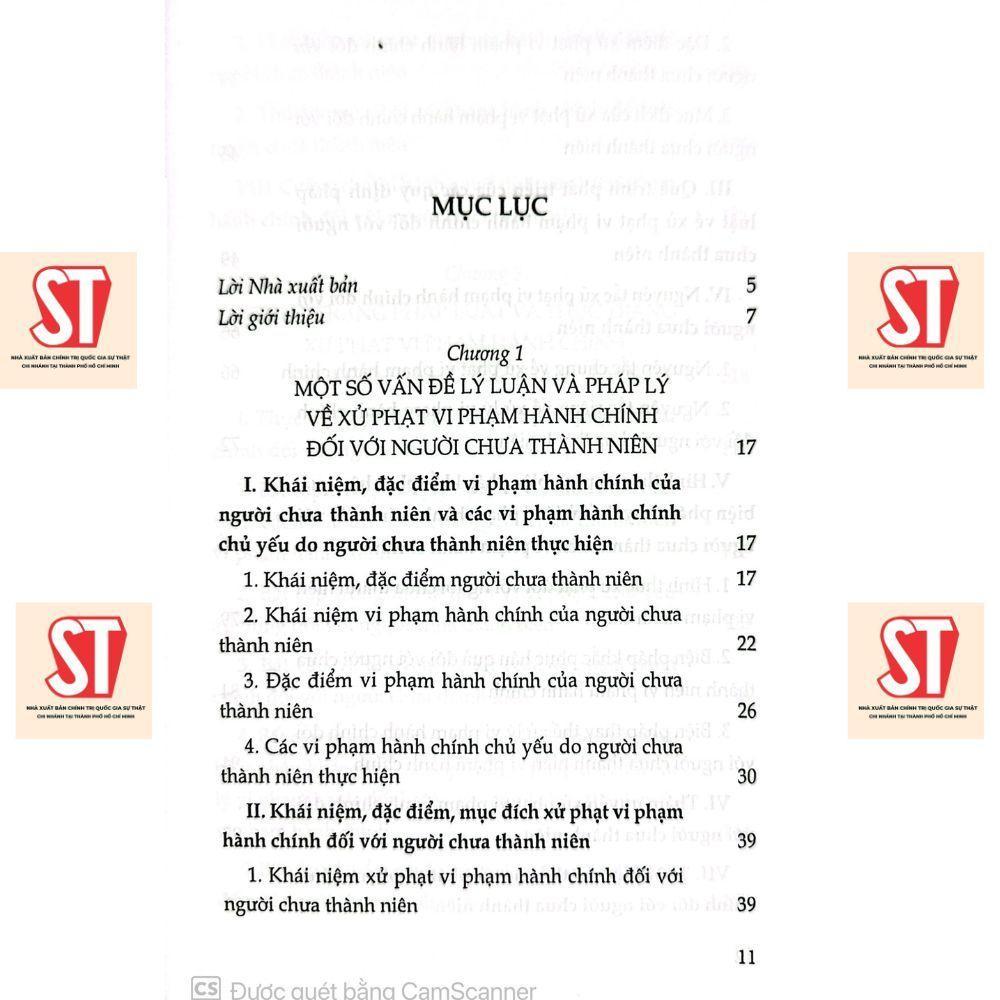 Sách - Xử Phạt Vi Phạm Hành Chính Đối Với Người Chưa Thành Niên - Thực Trạng Và Hướng Hoàn Thiện - NXB Chính Trị Quốc Gia