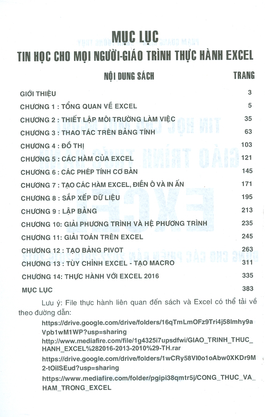 Tin Học Cho Mọi Người - Giáo Trình Thực hành Excel (Dùng cho các phiên bản 2022-2019-2016-2013; Thực hành Excel với các hướng dẫn từng bước)