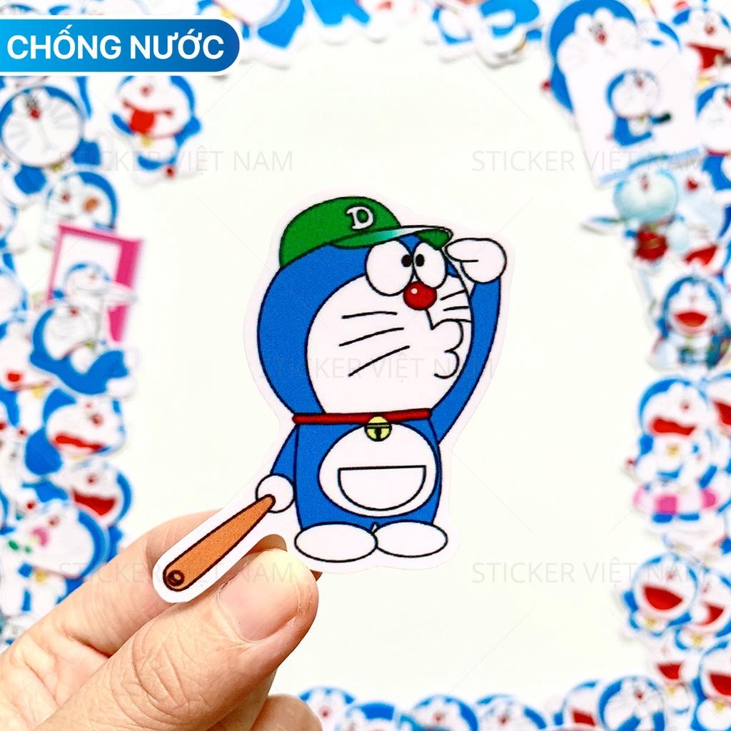 Sticker in hình Doraemon - Mèo Máy Thông Minh - Dán Trang Trí - Chất Liệu PVC Cán Màng Chất Lượng Cao Chống Nước, Chống Nắng, Không Bong Tróc Phai Màu