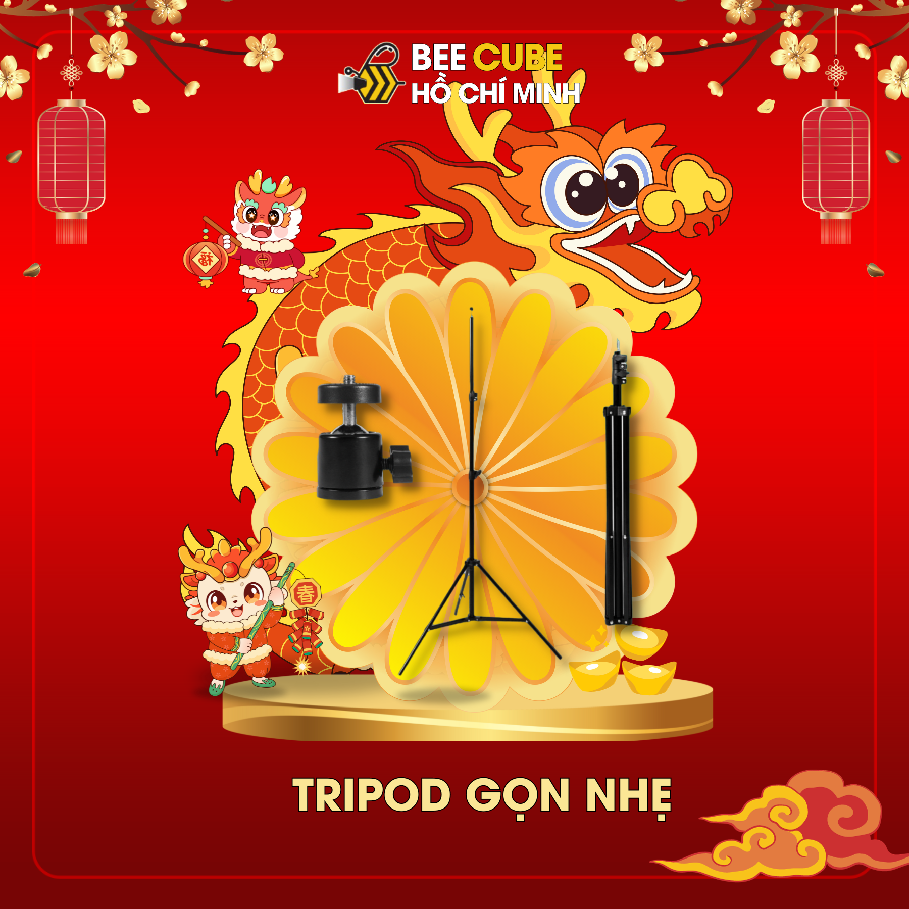 Tripod 3Chân Dùng Cho Máy Chiếu Beecube (Bản Cao Cấp, Nhỏ Gọn)