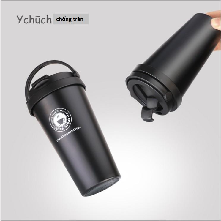 LY GIỮ NHIỆT CÀ PHÊ CÓ QUAI XÁCH CREATIVE 500ML INOX 304 XỊN - Ly Giữ Nhiệt Chống Tràn Kèm Quai - Cốc Giữ Nhiệt 500ml Inox 304 - ly giu nhiet - binh giư nhiet - ly giữ nhiệt inox - ly uống nước
