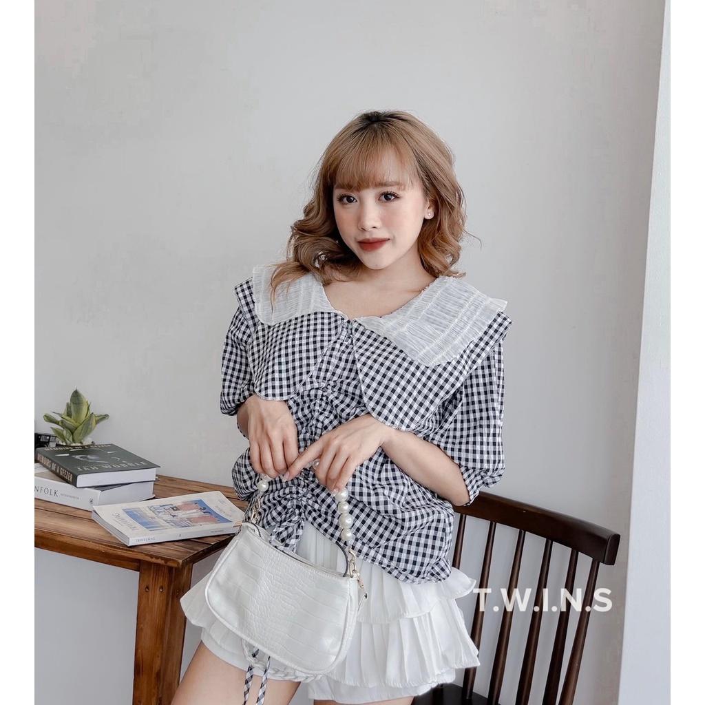 Áo caro cổ bèo