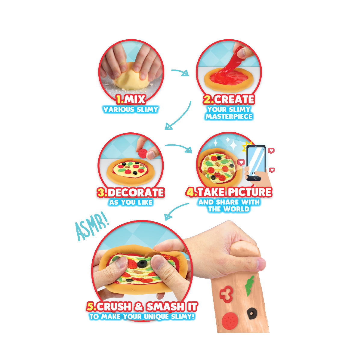 Đồ Chơi Bộ Slime Làm Đồ Ăn Street Food - Pizza Thơm Ngon SLIMY 36121
