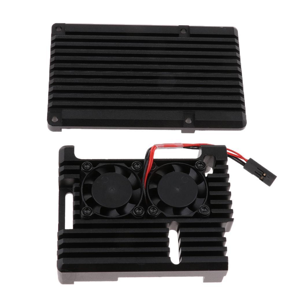 Metal Case With Dual Cooling fan for Pi 2B/2B+/3B/3B+