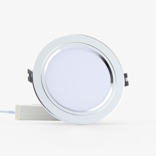Đèn âm trần Downlight Đổi màu Viền Bạc D AT10L ĐM 110 9W