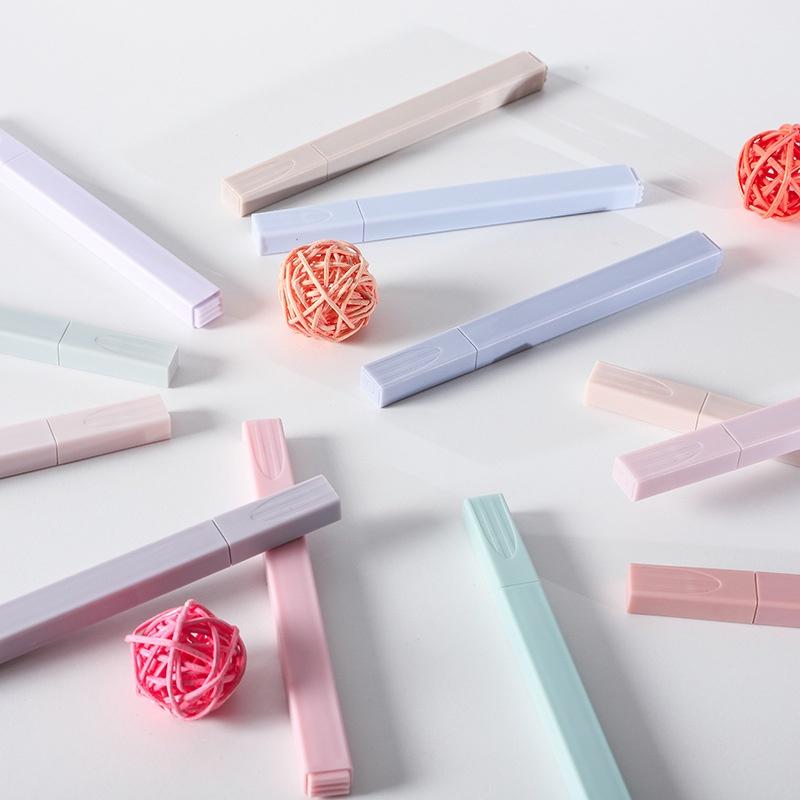 Bộ 6 bút đánh dấu Highlight Pastel vuông 1 đầu trang trí sổ siêu xinh
