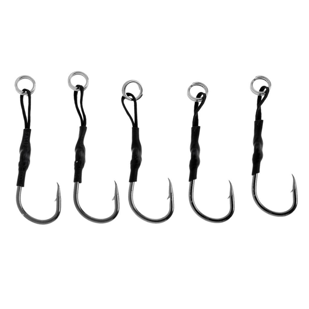 5pcs Assist Hook Jig Fishing Hook Lead Fish Hooks Multi-size