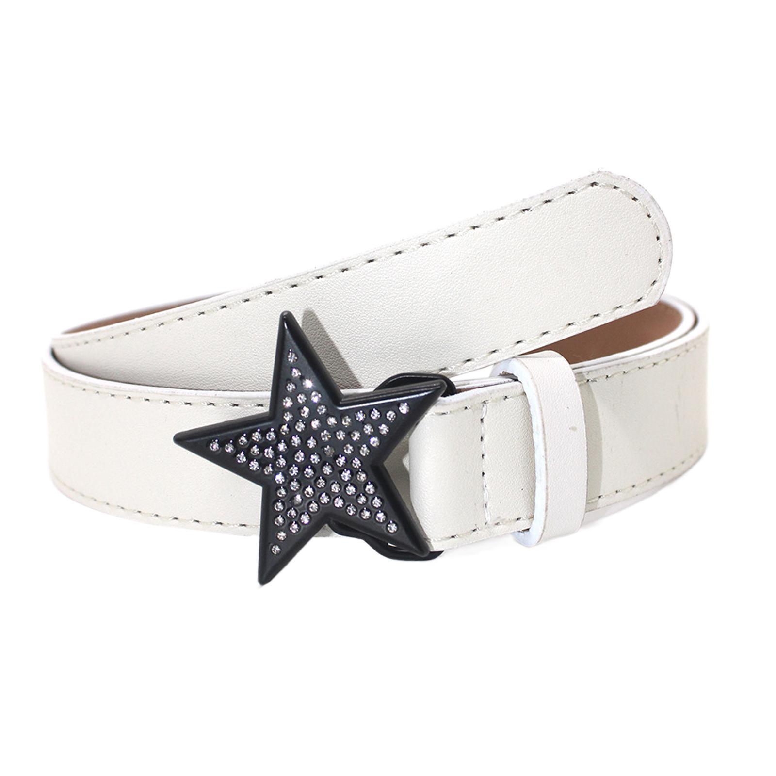 Ladies Waist Belt Rhinestone Buckle Jeans Belt Women PU Leather Belt