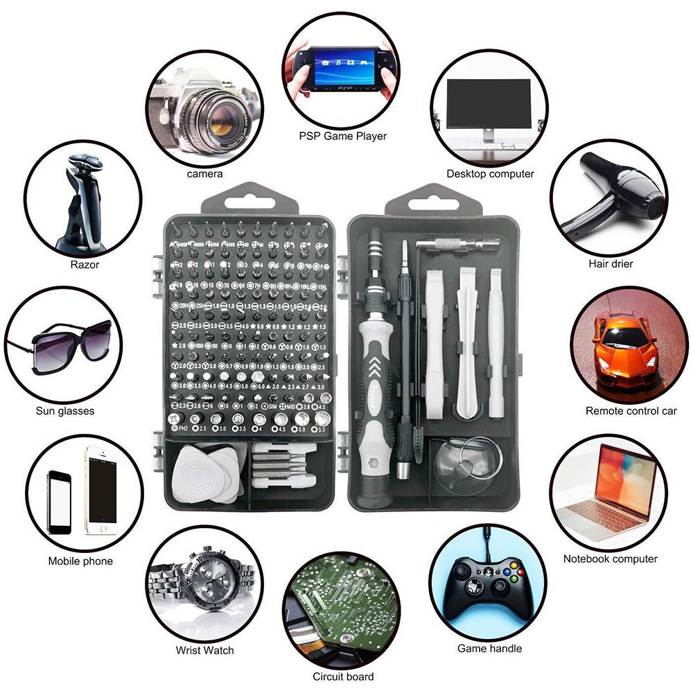 Bộ tua vít từ tính 115 trong 1 sửa điện thoại, laptop, PC chuyên nghiệp tiện lợi