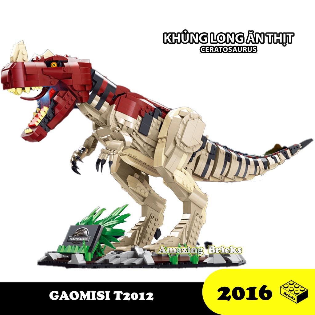 Đồ chơi Lắp ráp Khủng long ăn thịt chân thú Ceratosaurus, Gaomisi 2012 Xếp hình thông minh, Nhựa ABS an toàn
